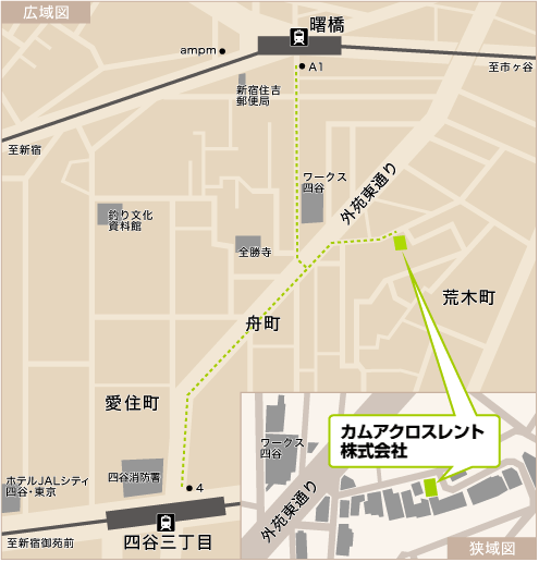 カムアクロスレント株式会社　地図